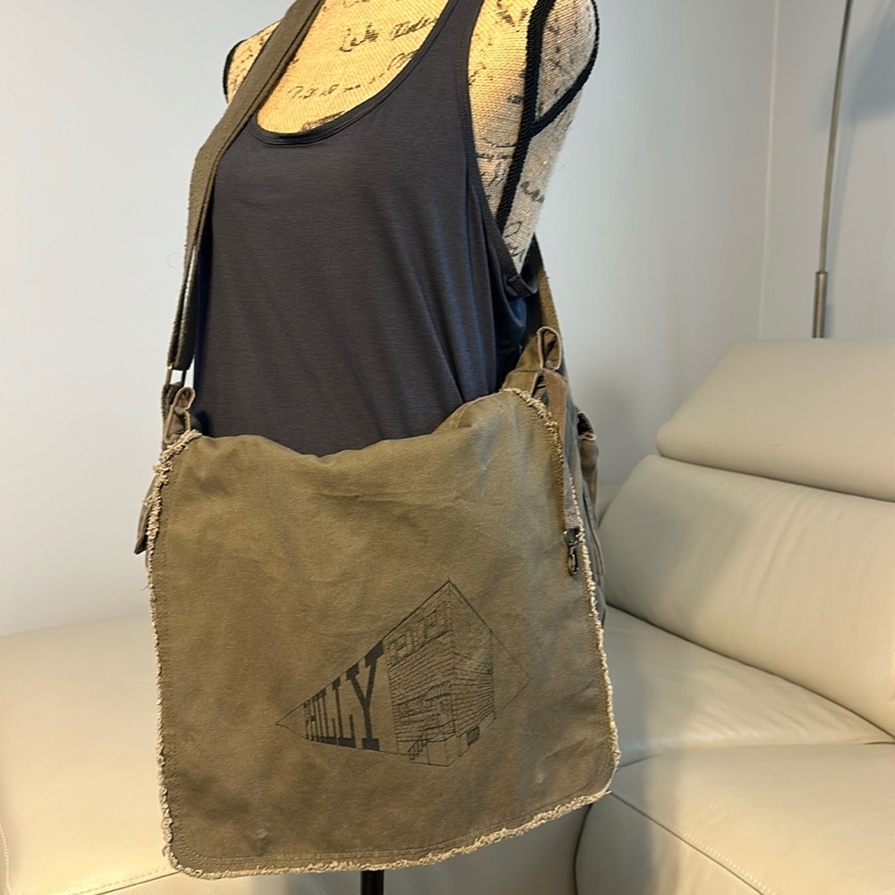 Unisex “Philly” Distressed Green Messanger Bag
